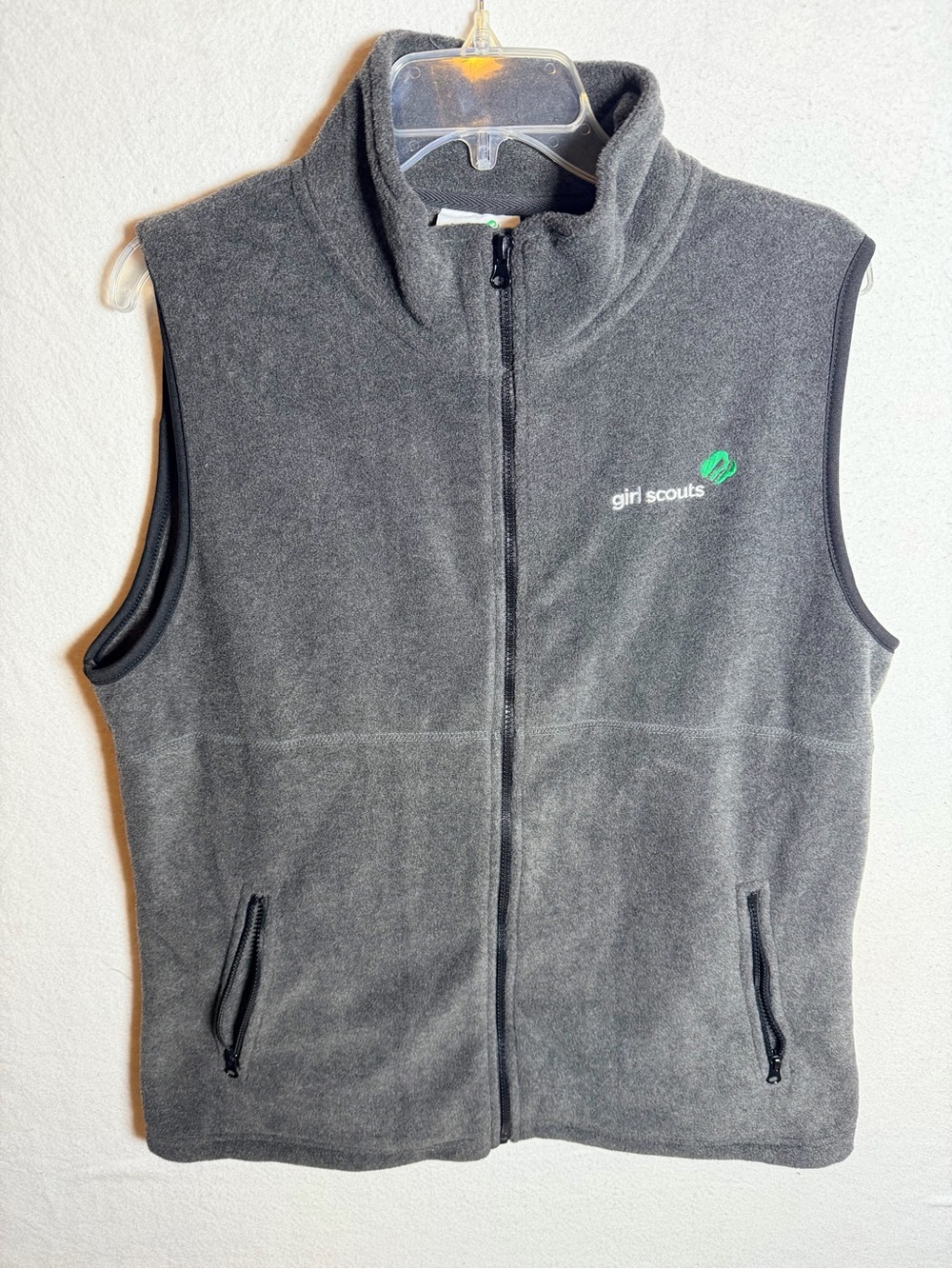 Girl Scouts Charcoal Gray Fleece Vest - Zip Front